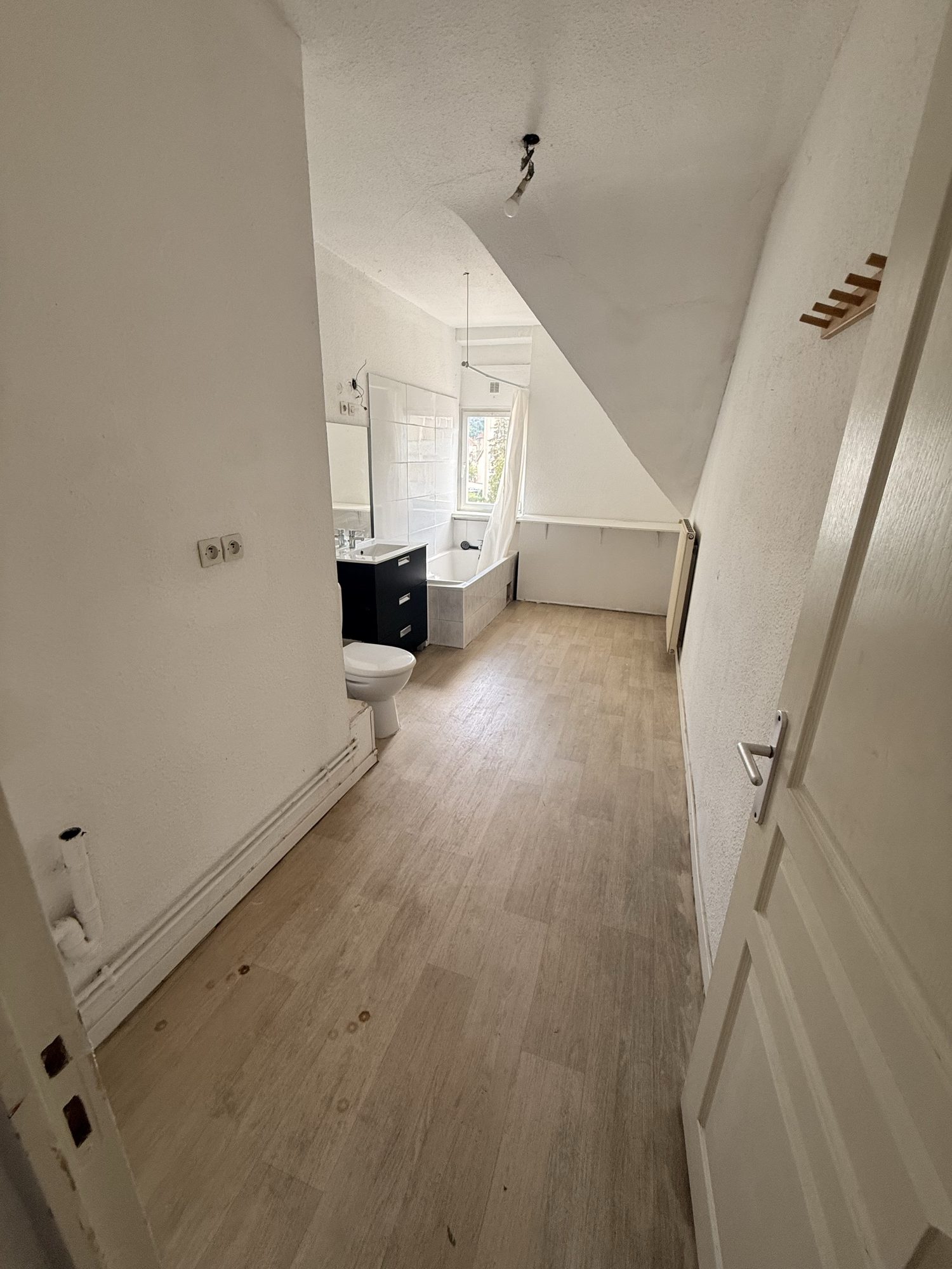 T3 de 70 m² sous les toits, baignoire et beaux volumes
