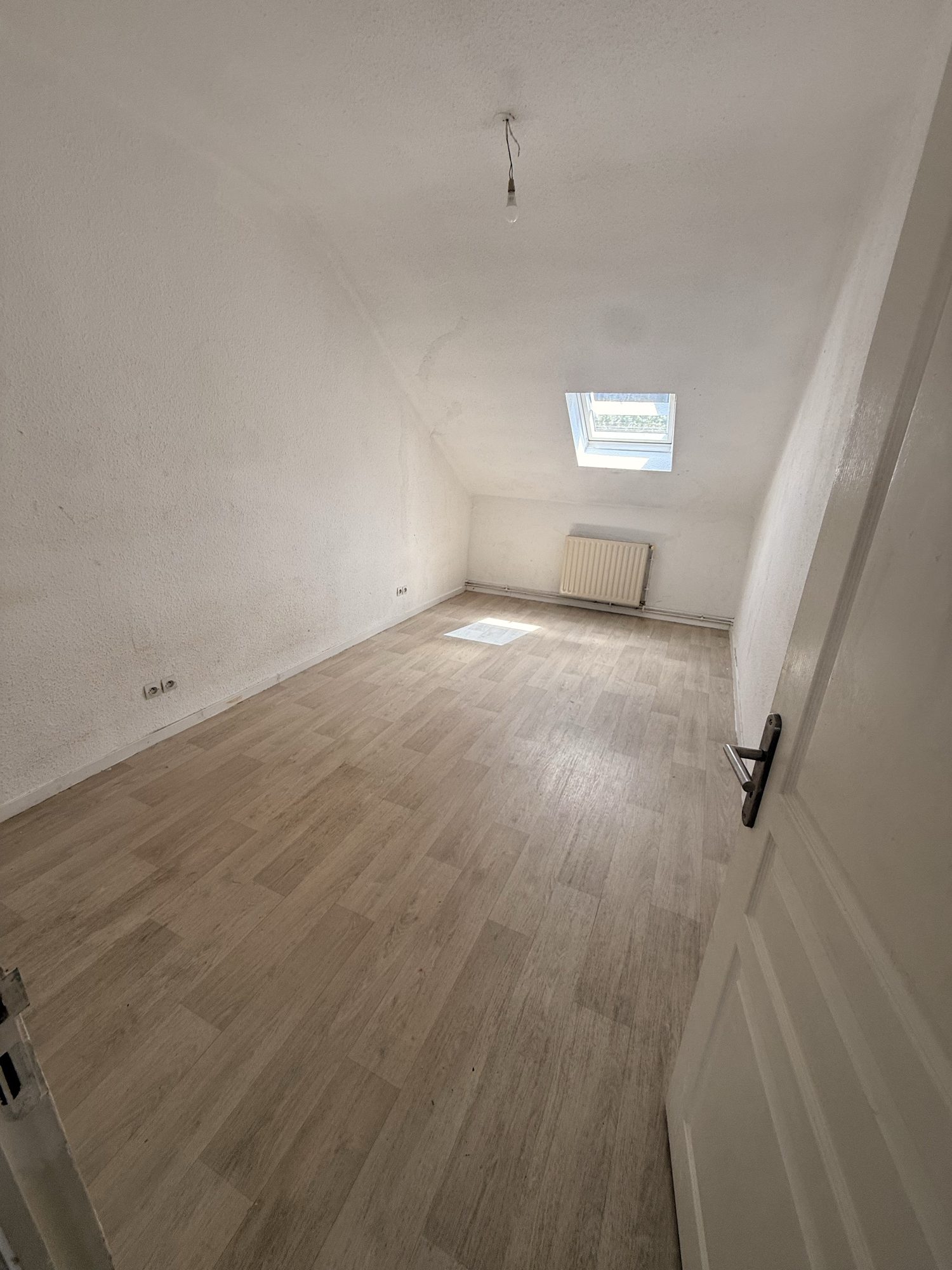 T3 de 70 m² sous les toits, grande pièce de vie et fenêtre de toit
